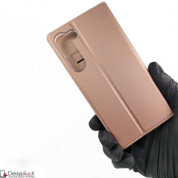 Dux Ducis dirbtinės odos atverčiamas dėklas - rausvas (Samsung S23 Plus) Dux Ducis dirbtinės odos atverčiamas dėklas - rausvas (Samsung S23 Plus)
